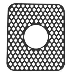 Måtter & Gitter Til Køkkenvaske>Vaskbeskytter til køkken Silikone Skridsikker varmebestandig måtte til bunden af ​​centerafløbsvask Farmhouse Rustfrit stål Porcelænsvask Sort