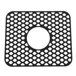 Måtter & Gitter Til Køkkenvaske>Vaskebeskyttelsesmåtte - Rektangulær silikone - Sæt med 2 - Skridsikker, beskytter vasken - Str. S - Sort