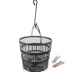 Vasketøjsudstyr>Vasketøjsklemmer i en foldbar kurv 50 stk.