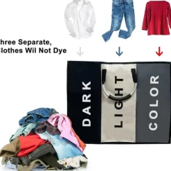 Vasketøjskurv med 3 rum – 240 liter Sale