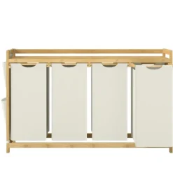 Vasketøjsudstyr>Vasketøjskurv med 4 rum - Bambus - 200L