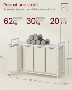 Vasketøjskurv, 92,5x33x71 cm, Brun Discount