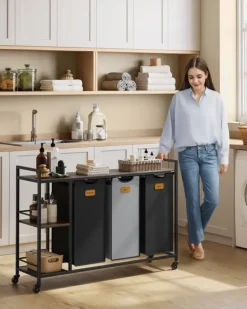 Vasketøjskurv, 117x33x80,5 cm, Brun Outlet