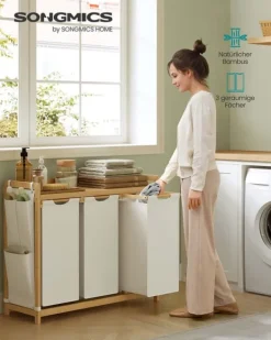 Vasketøjskurv, 94x33x78 cm, Cremehvid New