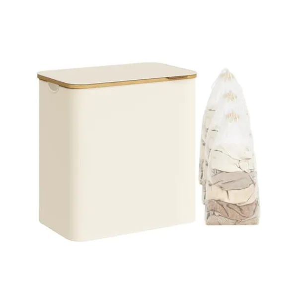 Vasketøjskurv, 60x38.5x70.5 cm, Cremehvid Hot