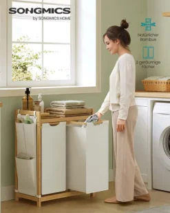 Vasketøjskurv, 94x33x78 cm, Cremehvid New