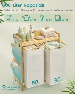 Vasketøjskurv, 94x33x78 cm, Cremehvid New