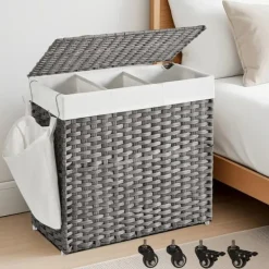 Vasketøjsudstyr>Vasketøjskurv, 66x33x66 cm, grå