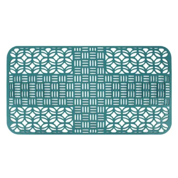 Måtter & Gitter Til Køkkenvaske>Vaskmåtter Silikone Anti-Slip Varmebestandig 66x35cm Stor størrelse Firkantet udhulet vaskbeskytter til køkkengrøn