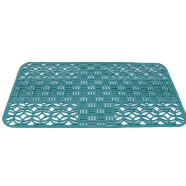Måtter & Gitter Til Køkkenvaske>Vaskmåtter Silikone Anti-Slip Varmebestandig 66x35cm Stor størrelse Firkantet udhulet vaskbeskytter til køkkengrøn