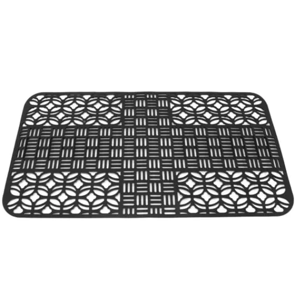 Måtter & Gitter Til Køkkenvaske>Vaskmåtter Silikone Anti-Slip Varmebestandig 66x35cm Stor størrelse Firkantet udhulet vaskbeskytter til køkken Sort