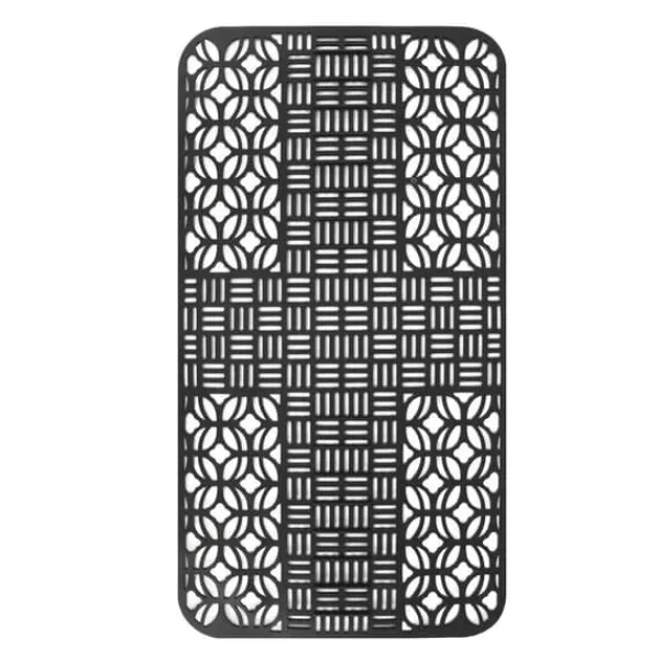 Måtter & Gitter Til Køkkenvaske>Vaskmåtter Silikone Anti-Slip Varmebestandig 66x35cm Stor størrelse Firkantet udhulet vaskbeskytter til køkken Sort