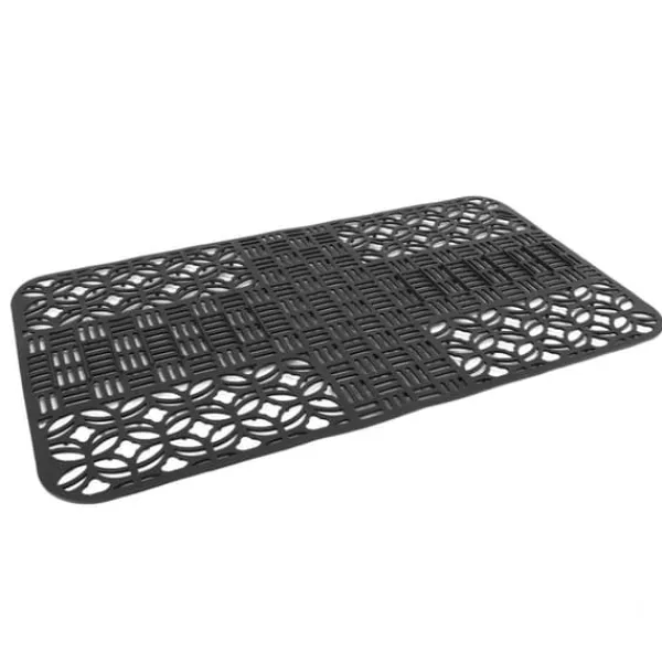 Måtter & Gitter Til Køkkenvaske>Vaskmåtter Silikone Anti-Slip Varmebestandig 66x35cm Stor størrelse Firkantet udhulet vaskbeskytter til køkken Sort