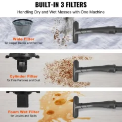 Våd/Tør Shop Støvsuger 10L 2 Peak HP m/ Rige Tilbehør, Stærk Sugning, Praktisk og Effektiv Best