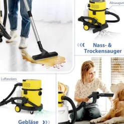 Våd-tør støvsuger, 44,5x35x50 cm, Gul og Sort Best