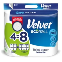 Toiletpapir>Velvet EcoRoll Delicately White a'4 toiletpapir