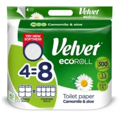 Toiletpapir>Velvet EcoRoll kamille og aloe vera a'4 toiletpapir