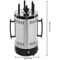Grill-Ovne & Ovn Med Roterende Stegespyd>Vertikal elektrisk grill rotisseri - SW-5 - 1000 W - Rustfrit stål - Automatisk rotation - Til kebab, shawarma, gyros - Hvid