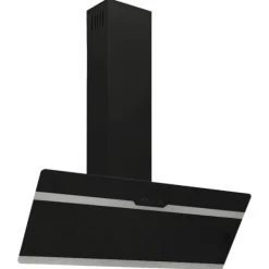 Emhætter>Væghængt emhætte 90 cm - Støjsvag med LED-lampe og vaskefilter | Farve: Sort | Materiale: Stål og hærdet glas