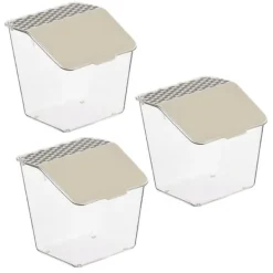 Beholdere Til Madopbevaring>Væghængt hvidløgsbeholder Opbevaring Stilfuld gennemsigtig mad Hvidløgsbeholder til løgkøkken 3 stk