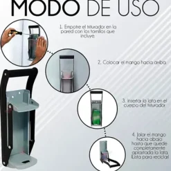 Vægmonteret dåseknuser i aluminium med blødt håndtag til nem genbrug Discount