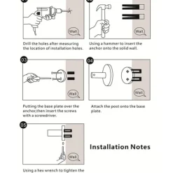 Vægmonteret knagerække i guld med 5 kroge - installation uden boring Clearance