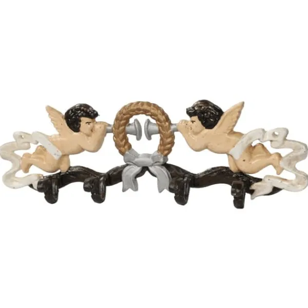 vægophæng i støbejern med engle og 4 englekroge Best