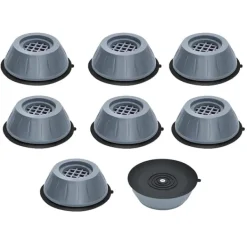 Vibrationsdæmpende fødder til vaskemaskine / tørretumbler Grå 8-pack Discount