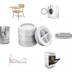 Vibrationsdæmpende Fødder til Vaskemaskine 4 stk Hvid New