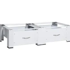 vidaXL dobbelt sokkel m. skuffer til vaskemaskine og tørretumbler hvid Outlet