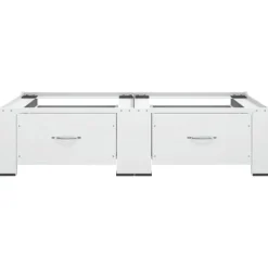 vidaXL dobbelt sokkel m. skuffer til vaskemaskine og tørretumbler hvid Outlet