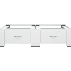 vidaXL dobbelt sokkel m. skuffer til vaskemaskine og tørretumbler hvid - Tilbehør til vaskemaskiner & tørretumblere Hot