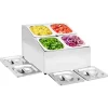 vidaXL gastronorm beholder med 4 GN 1/6-beholdere rustfrit stål - Holdere til køkkenredskaber Clearance