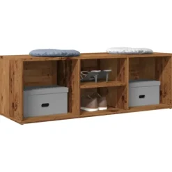 vidaXL Tøj- & Garderobeopbevaring>skobænk 105x35x35 cm konstrueret træ antikt trælook