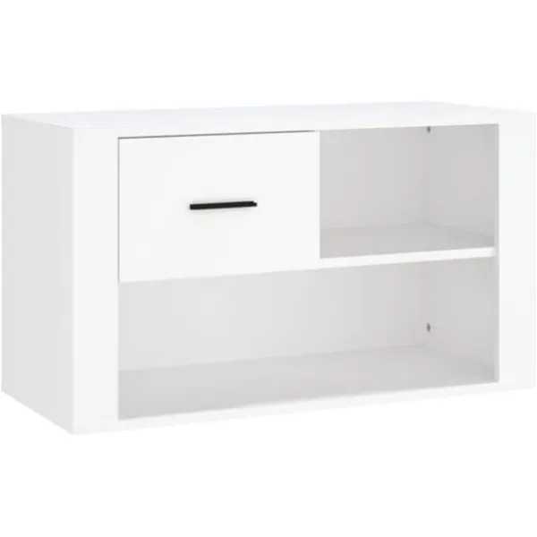 vidaXL Tøj- & Garderobeopbevaring>skoreol 80x35x45 cm konstrueret træ hvid - Skoopbevaring