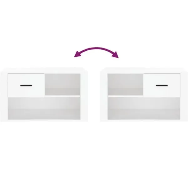 vidaXL Tøj- & Garderobeopbevaring>skoreol 80x35x45 cm konstrueret træ hvid - Skoopbevaring