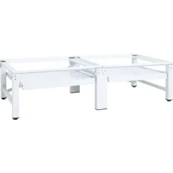 vidaXL sokkel til vaskemaskine og tørretumbler med udtrækshylder hvid