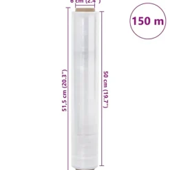 vidaXL Strækfilm 2 stk gennemsigtige 20 μm 50 cm x 150 m Hot