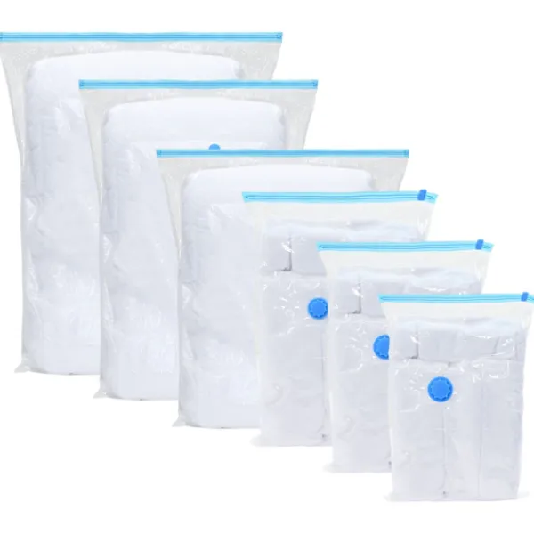 vidaXL Vakuumopbevaringsposer 20 pcs Gennemsigtig og blå 100 x 80 cm New