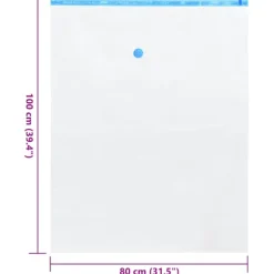 vidaXL Vakuumopbevaringsposer 20 pcs Gennemsigtig og blå 100 x 80 cm New
