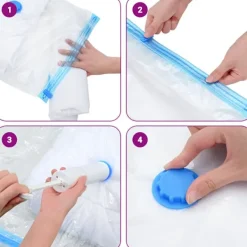 vidaXL Vakuumopbevaringsposer 10 pcs Gennemsigtig og blå 130 x 100 cm New