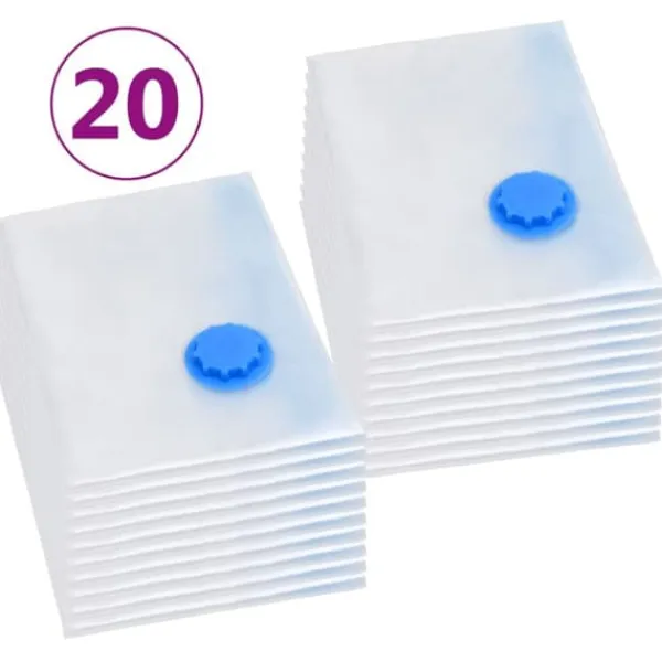 vidaXL Opbevaringsposer Til Hjemmet>vakuumposer til opbevaring af tøj 120x70 cm 20 stk. - Opbevaringsposer