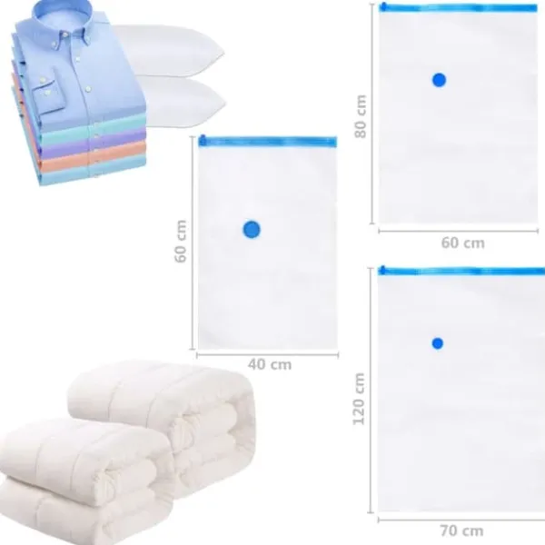 vidaXL Opbevaringsposer Til Hjemmet>vakuumposer til opbevaring af tøj 120x70 cm 20 stk. - Opbevaringsposer