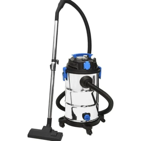 vidaXL Grovstøvsugere>våd-/tørstøvsuger 1200 W 30 l sølvfarvet - Vand– & støvsugere