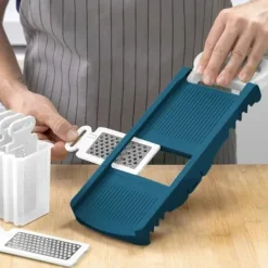 Mixere & Blendere>Vikbar mandolin - ARTHUR MARTIN - AMM530 - 6 i 1 - 3 rivblad och 3 grönsaksskärblad - Rostfritt stål