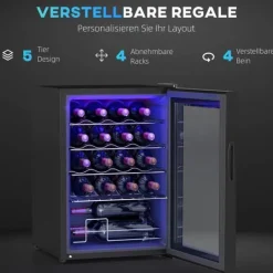 Vin køler, 43x45x64 cm, sort Hot