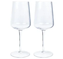 Vinbægre 2 stk STRIPE POLAR H23,7cm 550ml, gennemsigtigt glas Online
