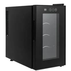 Vinkøleskabe>Vinkøleskab - Bordmodel - 8 flasker - 23 L - 8–18 °C intelligent temperaturstyring - Halvleder/Peltier-køling - LED-display - Fritstående - Sort