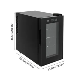 Vinkøleskabe>Vinkøleskab - Bordmodel - 8 flasker - 23 L - 8–18 °C intelligent temperaturstyring - Halvleder/Peltier-køling - LED-display - Fritstående - Sort