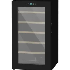 Vinkøleskab 24 flasker, 5–20 °C, LED, 43×45×75 cm, sort Clearance